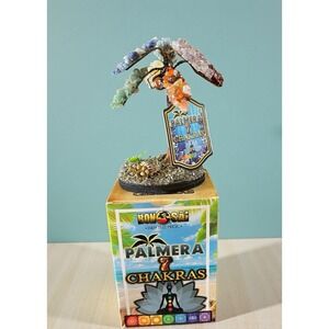 Palm Tree 7 Chakras Bonosai Gemstone Handmade Art Magical Multicolor Gemstones